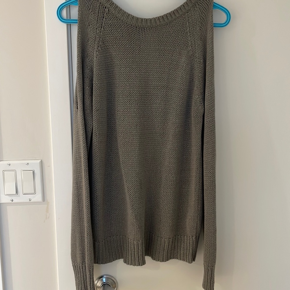 Grey open back sweater